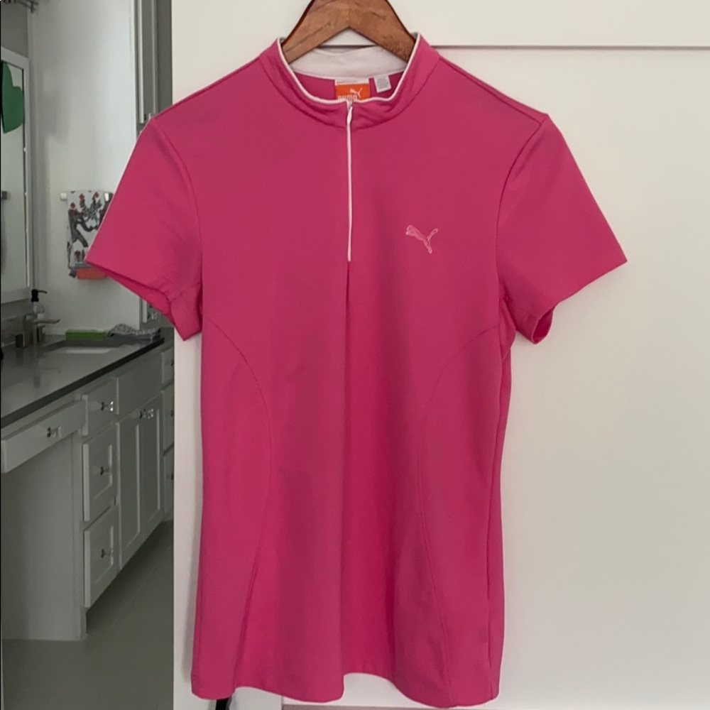 Puma Pink  half zip collar shirt